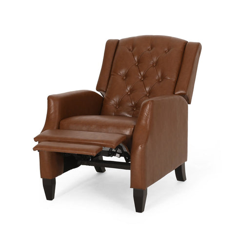 Image of Loubar Contemporary Faux Leather Tufted Pushback Recliner