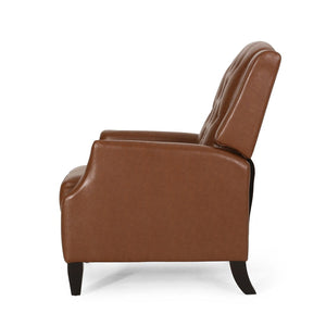 Loubar Contemporary Faux Leather Tufted Pushback Recliner