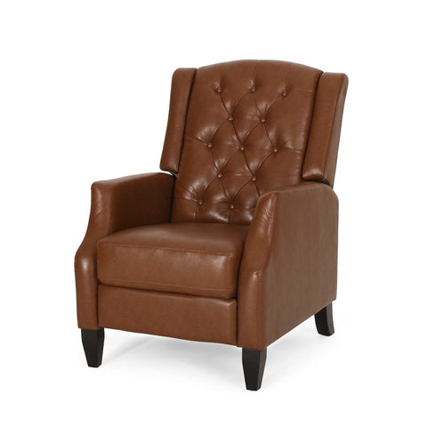 Image of Loubar Contemporary Faux Leather Tufted Pushback Recliner