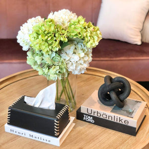 Luxe Faux Leather Tissue Box Cover