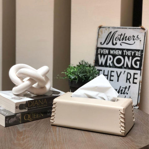 Image of Luxe Faux Leather Tissue Box Cover