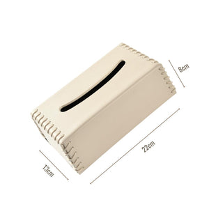 Luxe Faux Leather Tissue Box Cover