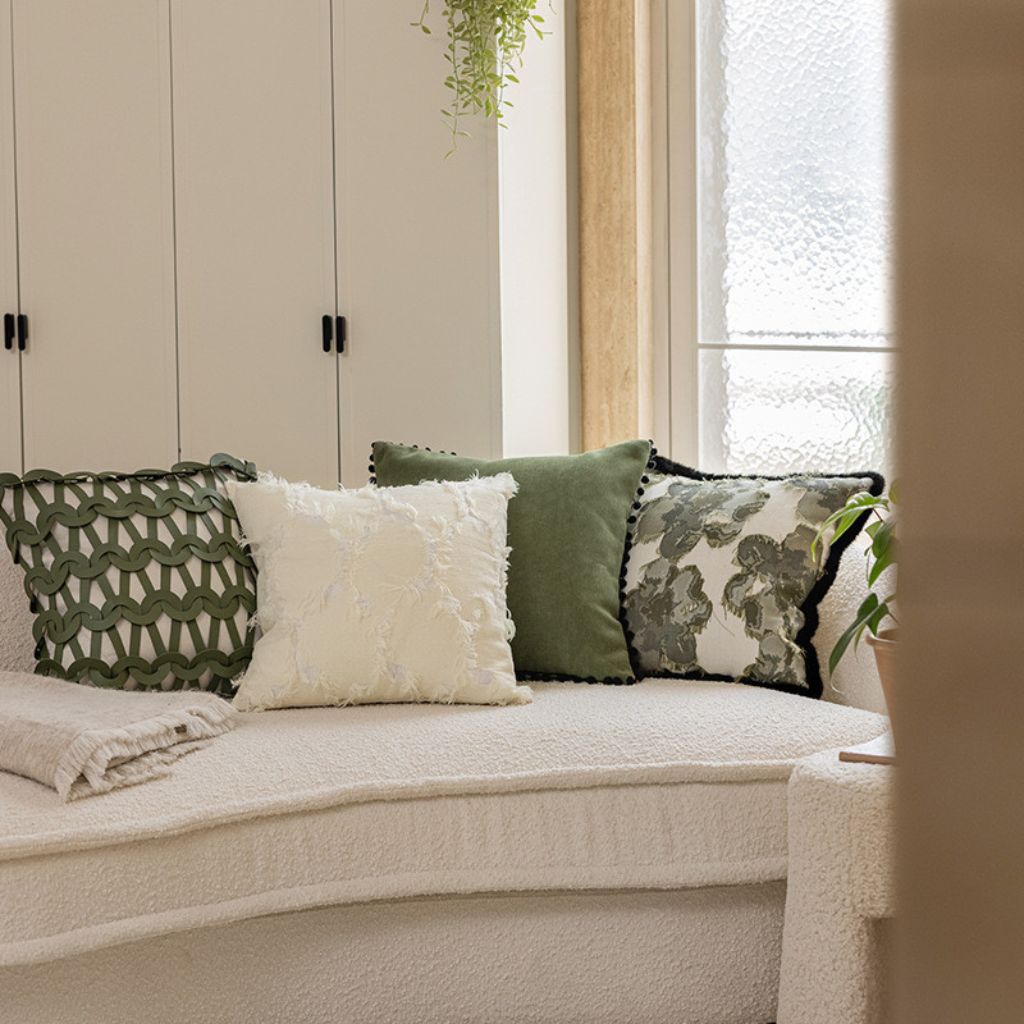 Luxe Moss Petals Throw Pillow Cover