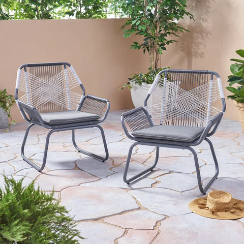 Image of Lydia Outdoor Faux Rattan Club Chair (Set of 2)