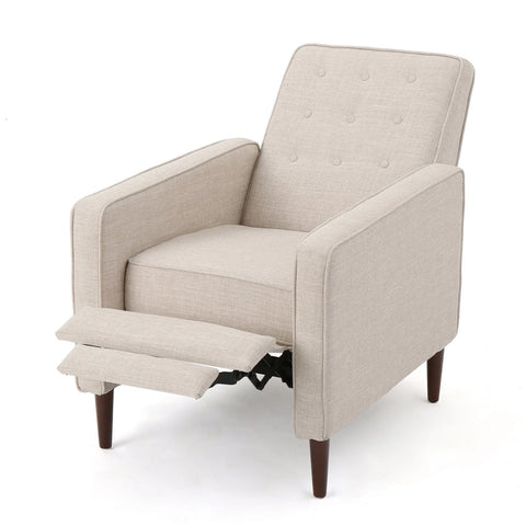 Image of Macedonia Mid Century Modern Tufted Back Fabric Recliner