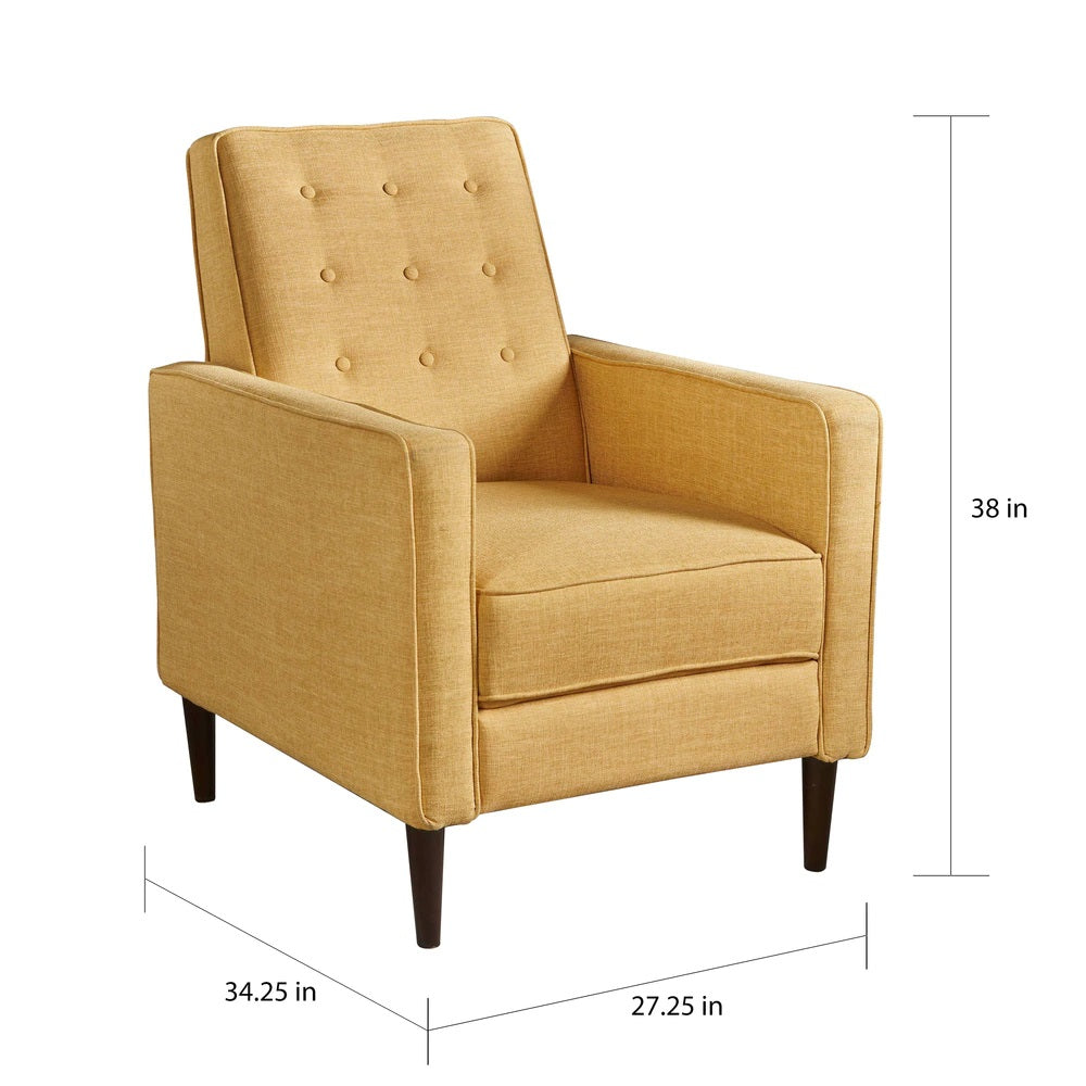 Macedonia Mid Century Modern Tufted Back Fabric Recliner