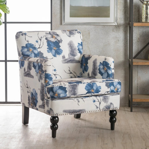 Image of Manon Floral Print Fabric Club Chair