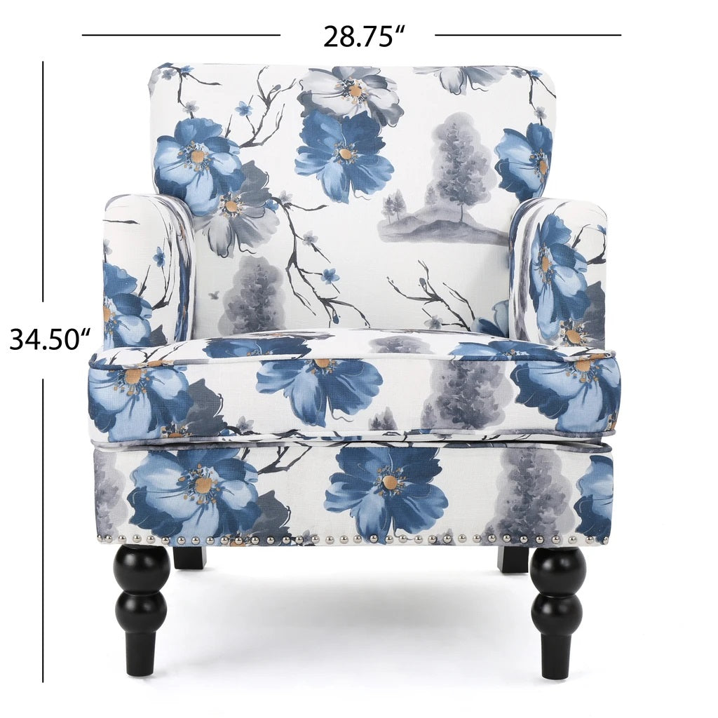 Manon Floral Print Fabric Club Chair