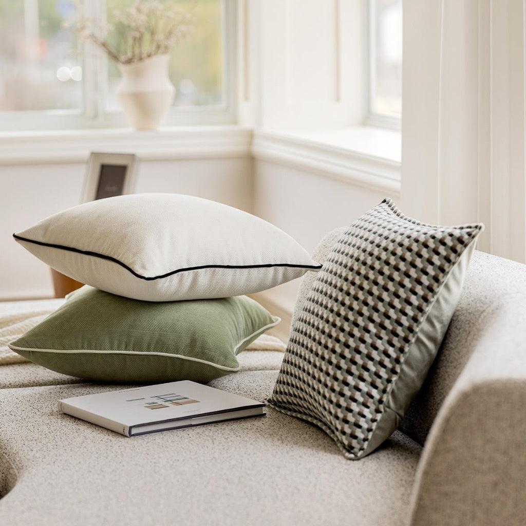 Matcha Woven Textured Throw Pillow Cover