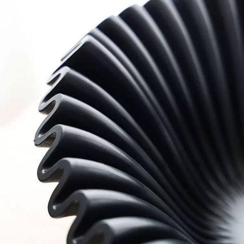 Image of Matte Black Ripple Decorative Bowl