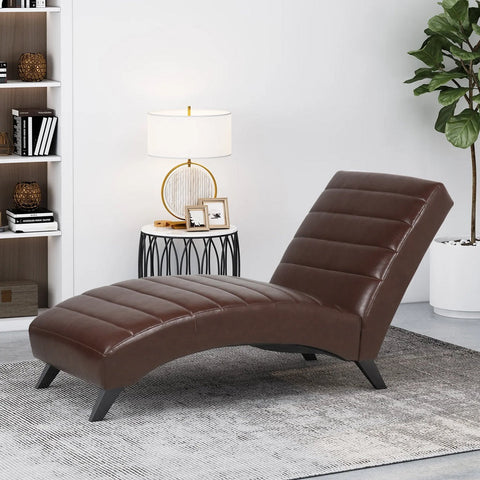 Image of Metter Contemporary Channel Stitch Chaise Lounge