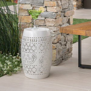 Millie Outdoor 12-inch Iron Side Table