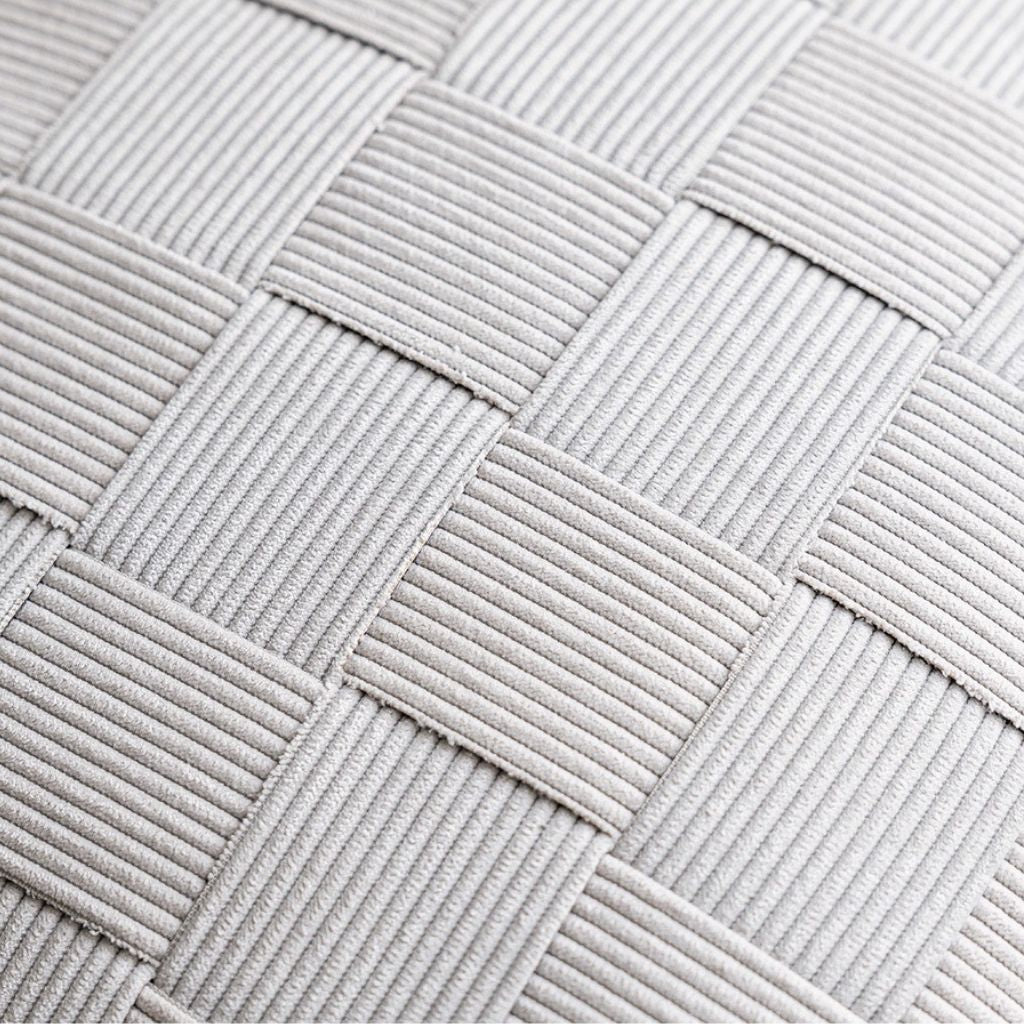 Misty Gray Basket-weave Throw Pillow Cover