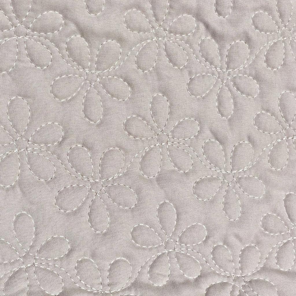 Misty Gray Floral Embroidered Fringe Throw Pillow Cover