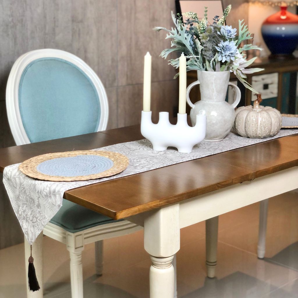 Mocha Botanical Print Table Runner