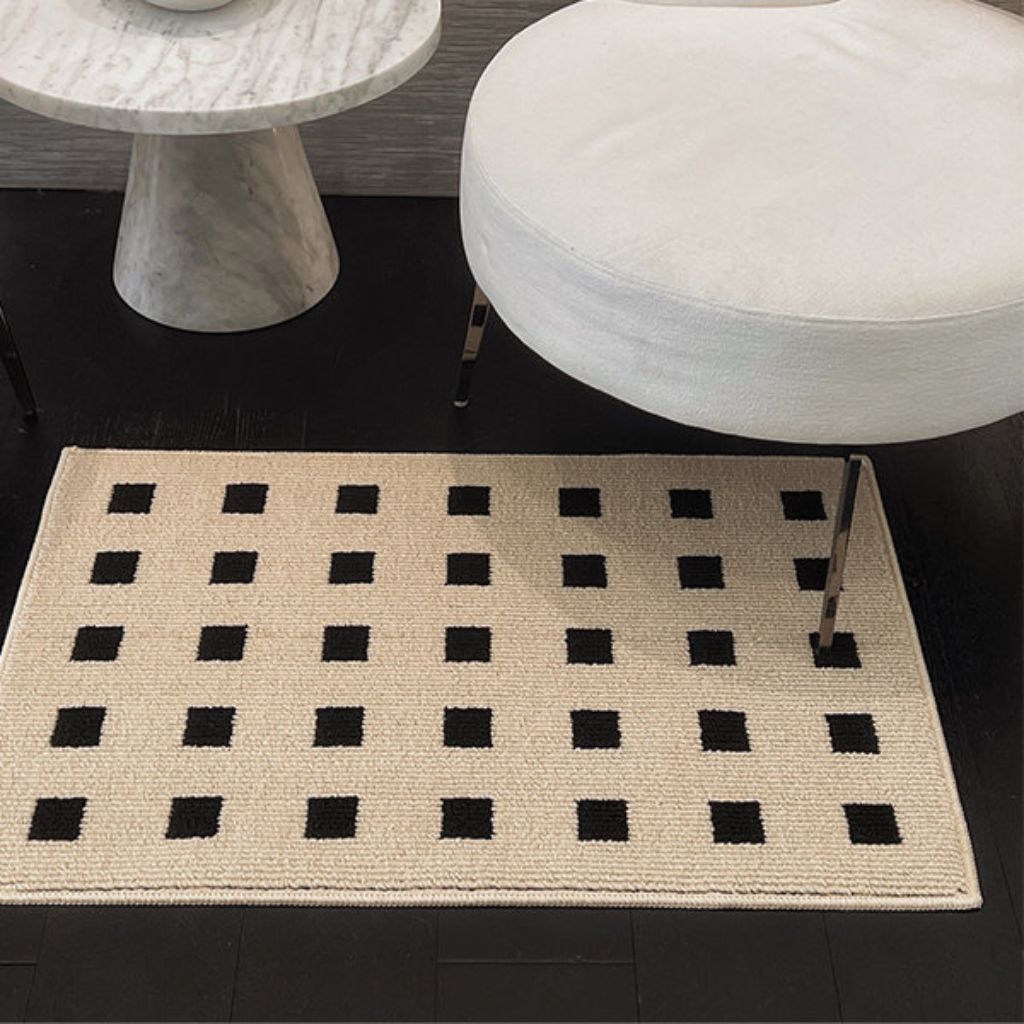 Monochrome Grid Step Non-slip Doormat