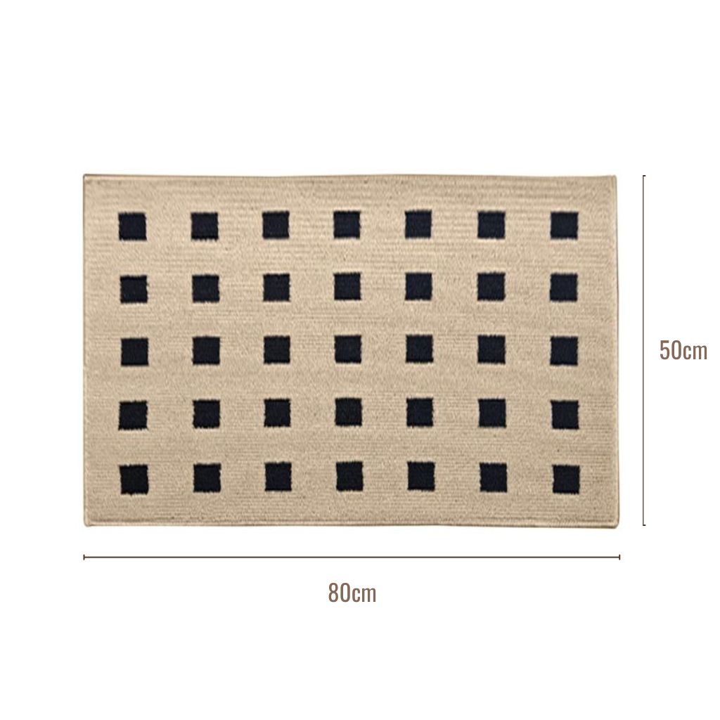 Monochrome Grid Step Non-slip Doormat