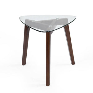 Mosier Mid-Century Modern End Table with Glass Top