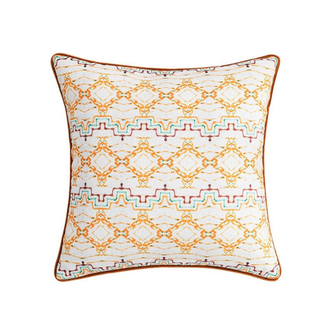 Image of Multicolor Motifs Boho Chenille Throw Pillow Cover