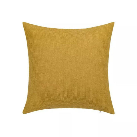 Image of Mustard Yellow Herringbone Textured Throw Pillow Cover