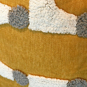 Mustard Yellow Tufted Arches Lumbar Pillow Cover