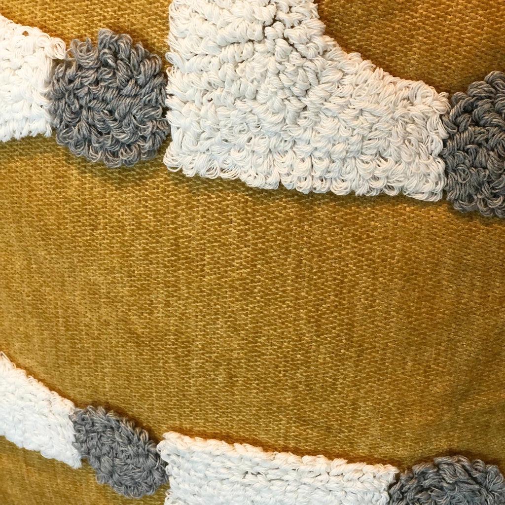 Mustard Yellow Tufted Arches Throw Pillow Cover