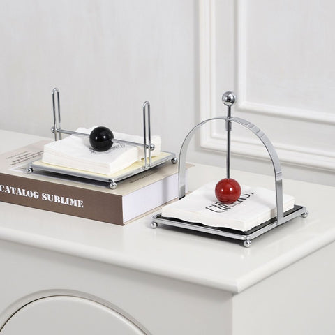 Image of Napkin Holder with Weighted Black Sphere
