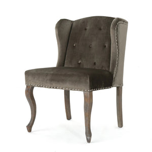 Natalia Traditional Wingback Velvet Accent Chair