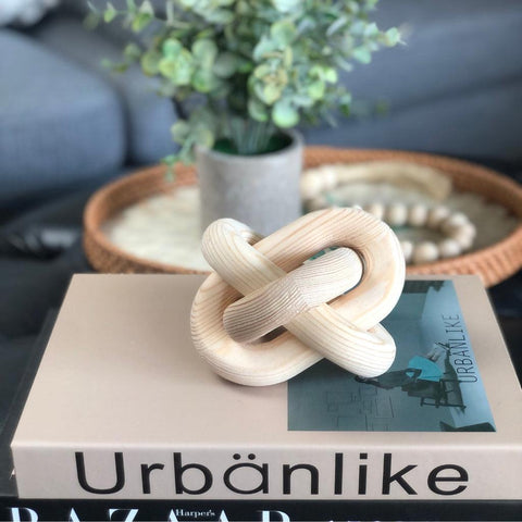 Image of Natural 3-Link Wooden Knot Decorative Object