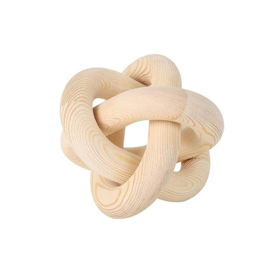 Natural 3-Link Wooden Knot Decorative Object