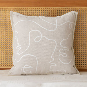 Natural Abstract Face Throw Pillow Cover