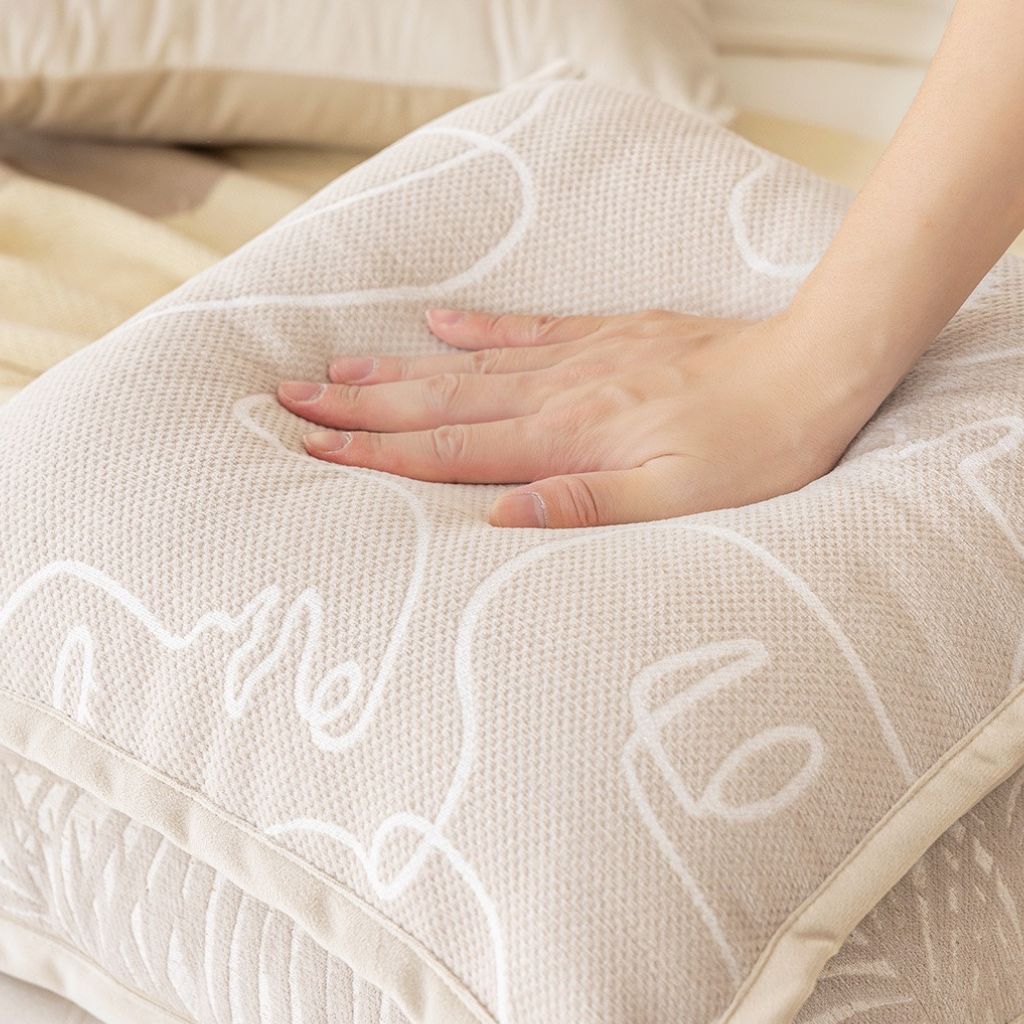 Natural Abstract Face Throw Pillow Cover