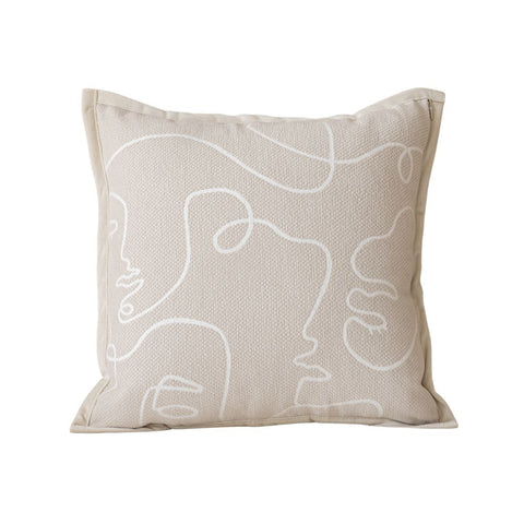 Image of Natural Abstract Face Throw Pillow Cover