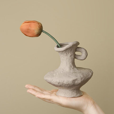 Image of Natural Coloured Miniature Sculptural Ceramic Vase
