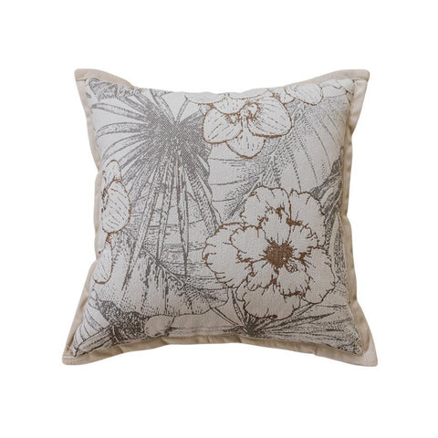 Image of Natural Floral Throw Pillow Cover