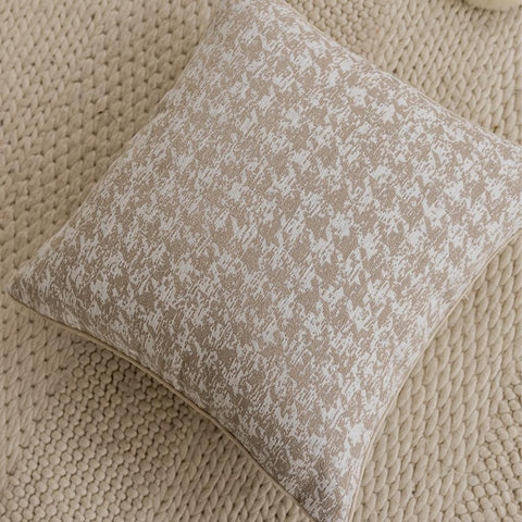 Image of Natural Houndstooth Throw Pillow Cover