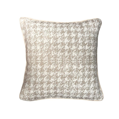 Image of Natural Houndstooth Throw Pillow Cover