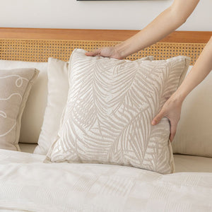 Natural Palm Leaves Throw Pillow Cover