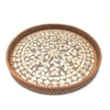 Natural Sea Shell Handwoven Rattan Round Large Serving Tray