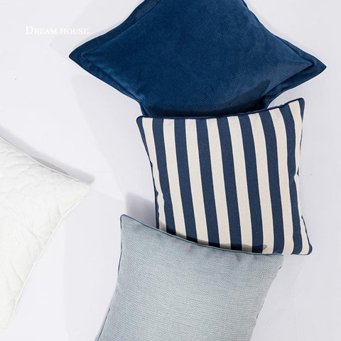 Image of Nautical Striped Throw Pillow Cover
