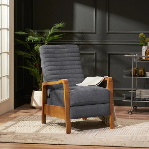 Image of Neihart Contemporary Fabric Channel Stitch Pushback Recliner