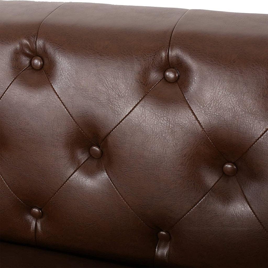 Neilan Contemporary Tufted Deep Seated Sofa with Accent Pillows