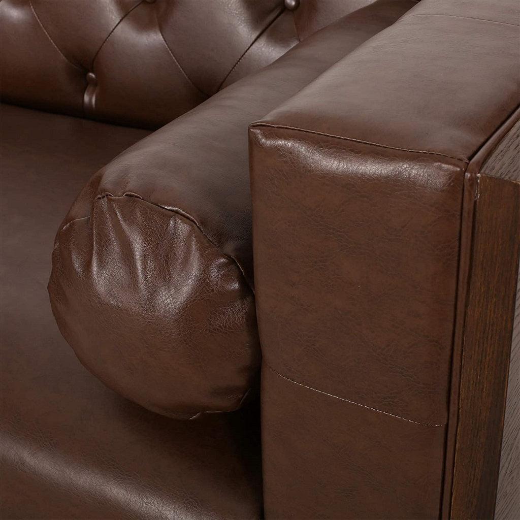 Neilan Contemporary Tufted Deep Seated Sofa with Accent Pillows