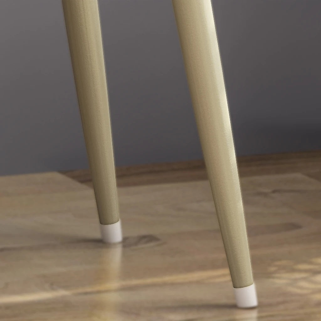 Nola Modern Faux Wood Vanity Table, White and Champagne Gold
