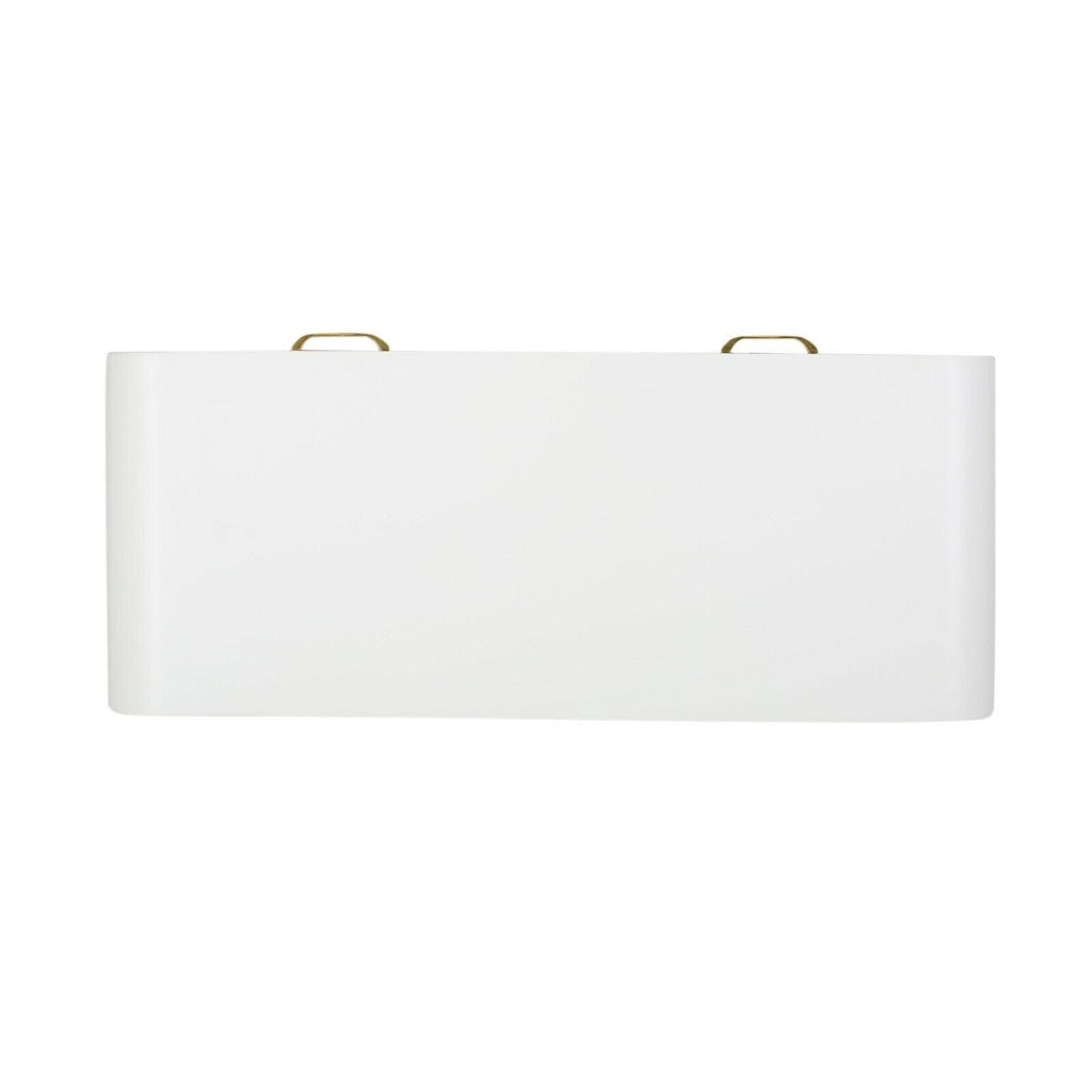 Nola Modern Faux Wood Vanity Table, White and Champagne Gold