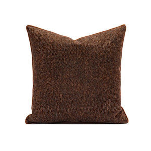 Orange-Brown Woven Textured Throw Pillow Cover