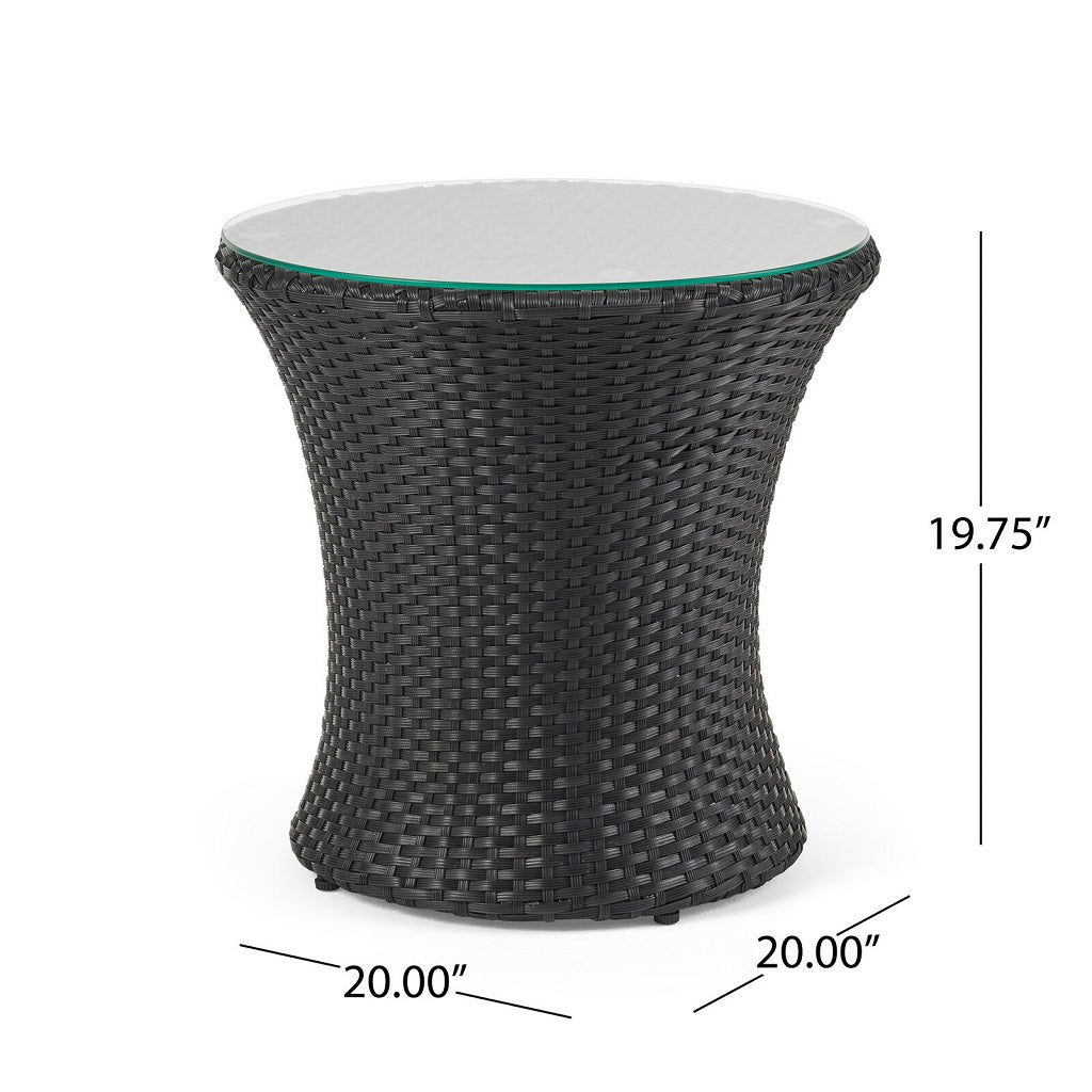 Pattaya 3pc Outdoor Black Wicker Chat Set