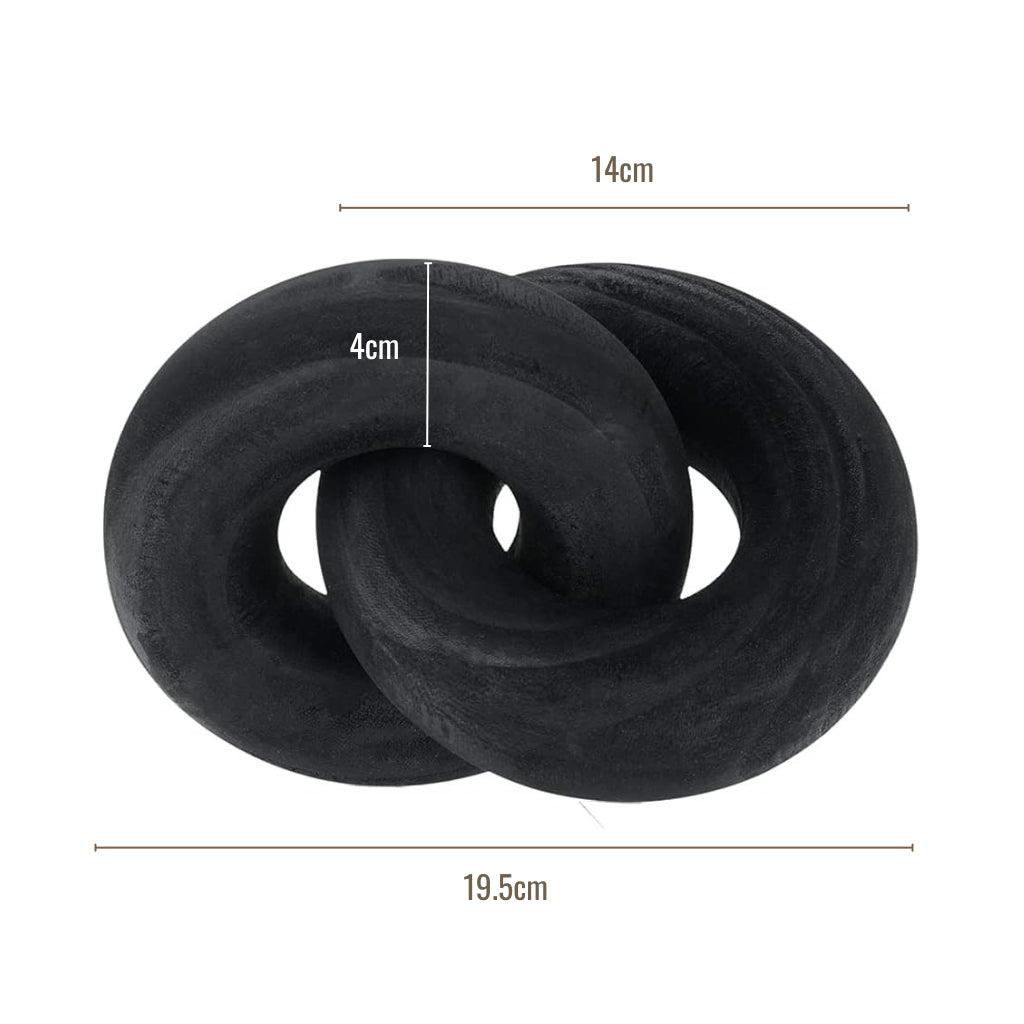 Paulownia Double Link Wooden Knot Decorative Object