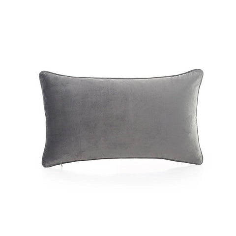 Image of Pewter Embroidered Stripes Lumbar Pillow Cover