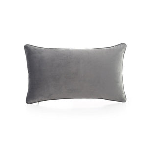 Pewter Embroidered Stripes Lumbar Pillow Cover